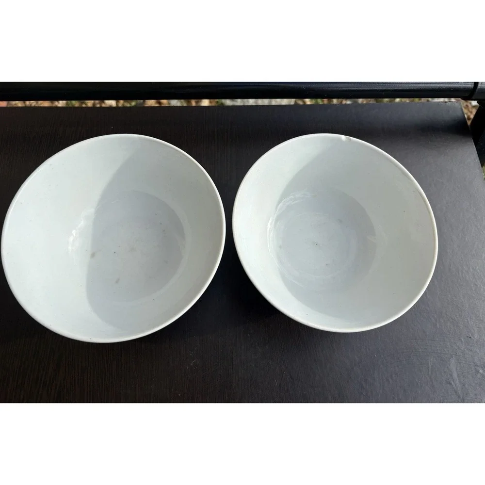 Set Of 2 Vintage Chinese porcelain bowls, likely in the Famille Rose Blue Floral